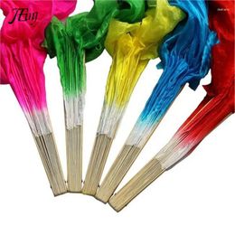 Decorative Figurines 1PCS Pretty Hand Made Belly Dancing Fans Tools Red Rose Green Yellow Blue Beautiful Simulation Bamboo Long Veils