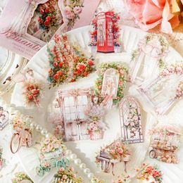 Gift Wrap 30 Pcs Vintage Garden Window PET Sticker Pack DIY Decorative Collage Material Handmade Scrapbooking Junk Journal Supplies