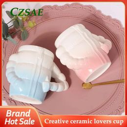 Mugs Creative Ceramic Lovers Cup Gradient Office Mug Home Coffee Breakfast Cups Large Capacity Water Glass Birthday Gift.