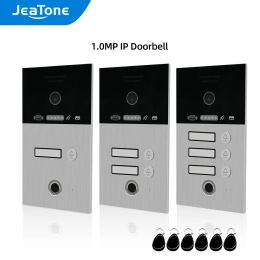 Doorbells JeaTone 1.0MP Fingerprint IP SIP Doorbell Doorphone Call Panel for 1/2/3 Floors with IC Cards Night Vision Waterproof Function