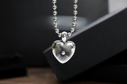 High quality Chrome necklace heart shaped cross flower engraved pendant necklace Hip Hop niche design retro personality fashion designer Jewellery gift wholesale
