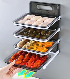 Kitchen Storage Portable Vegetable Fruit Food Tray Multifunctional Pot Home StorageWall Mounted Organizer Shelf Space Saver