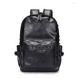 Backpack Fashion Waterproof 15.6 Inch Laptop Men Leather Backpacks For Teenager Schoolbag Girl Boy Casual Daypacks Mochila Male