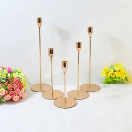 Candle Holders D0AD Luxury Metal Set Of 3 Pillar Table Centerpiece Holder For Wedding Party Home Office Decoration Stand