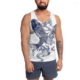 Men's Tank Tops Japanese Style Waves Graphic For Guys S - 2XL