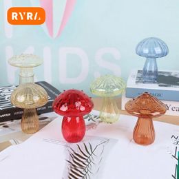Vases Creative Mushroom Glass Vase Bottle Art Plant Table Hydroponic Flower Decoration Pot Simple Decor