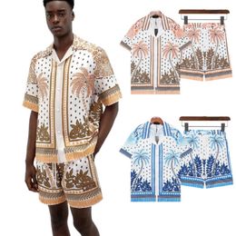 Designer shirt mens shorts and t shirt set Men's set Fashion Coconut palm printing Designer T-shirt Casual Short Sleeve Shirt