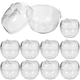 Take Out Containers 10 Pcs Christmas-tree Apple Lids Apple-shaped Ornaments Storage Box Plastic Parties Weeding Party Candy Case