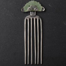 Tools New designer original comb hairpin Thai silver jewelry Chinese retro inlaid jade luxury charm ladies silver jewelry