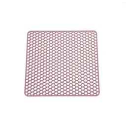 Table Mats Non Slip Kitchen Grid Rollable Soft Silicone Honeycomb Design Placemat Dish Drying Heat Resistant Solid Home Liner Sink Mat
