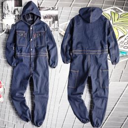 Clothing Denim Coverall Electric Welding Suit Labor Clothes Auto Repairman Workwear Fit 170/175/180/185/190cm 4XL Security Protection