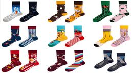 Men039s Fun Dress Socks Colourful Funky Socks for Men Fancy Novelty Funny Patterned Casual Combed Cotton Office Mid Calf Cool6793997