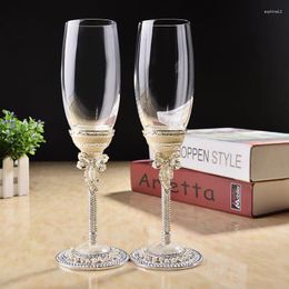 Wine Glasses Design Creative Gift Art Craft Wedding Champagne Red Bride Groom Crystal Enamel Cup Party Decor Toasting Goblet