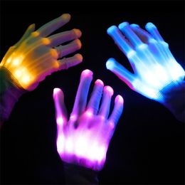 Party Supplies LED Gloves Stage Performance Entertainment cheer Halloween Glove Colorful Flash GlovesLT897