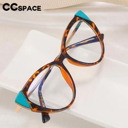 Sunglasses Frames 56657 Cat Eye Anti Blue Computer Glasses Women Fashion Two Color Splicing Large Size Optical Spectacle Frame