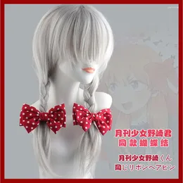 Party Supplies Cosplay Monthly Girl Anime Wine Red Polka Dot Bow Hair Clip Headwear Cute JK Accessory Same Style As Jun Nozaki