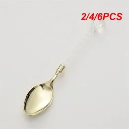 Coffee Scoops 2/4/6PCS Tableware Transparent Handle Dessert Spoon Table Decoration 1 Piece Ice Cream Scoop Creative Crystal