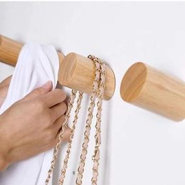 Hooks 8 Pieces Wood Natural Wall Hook Wooden Coat Rack Key Holder Organizer Hanger Home Decor