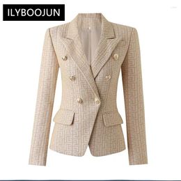 Women's Suits 2024 Luxury Spring Collection Texure Pattern Formal Jacket Women Blazer For Brand High Quality