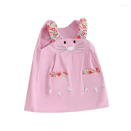 Clothing Sets Kids Girls Overall Dress Sleeveless Cute Cartoon A-line Flower Print Summer For Easter