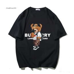 Men's T-Shirts Design 2024 Short Sleeve Tops Fashion Print Cartoon Bear Blouse Men Oversized Clothes T Shirt Man Woman Summer Cotton 230625