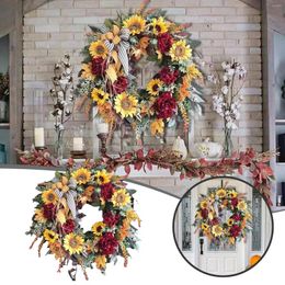 Decorative Flowers Outdoor Wreaths Christmas Sunflower Flower Ring French Rural Gardener Gardens Spring And Wreath Window Suction Cups