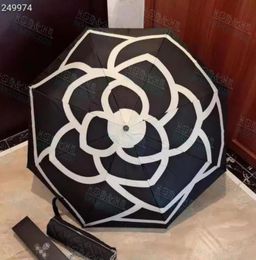 2024 Designer Luxury Umbrella 2C Logo Folding Umbrella Womens Parasol portable Girls Travel SunShade Umbrellas With box and bag Exquisite Wedding gift 2C-20240406