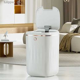 Waste Bins 20-24L Bathroom Sensor Electric Wastebasket Bedroom Smart Trash Can Automatic Waterproof Recycle Bin for Living Room Kitchen L46