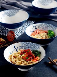 Bowls Japanese Ceramics Household Large Lamian Noodles Bowl Bamboo Hat Beef Soup Restaurant