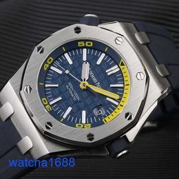 Celebrity AP Wrist Watch Royal Oak Offshore Series Automatic Mechanical Diving Waterproof Steel Rubber Band Date Display Watch Mens Watch Set 15710ST