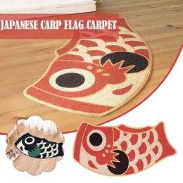 Carpets Welcome Doormat Japanese Style Red Carp Printed Carpet Non-Slip Creative Door Front Hallway Mat Floor Rugs Entrance Ma E4M4