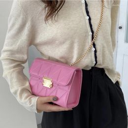 Evening Bags Advanced Sense Small Group Solid Colour Single Shoulder Crossbody Bag Fashionable Casual Versatile Chain Square Tote