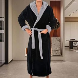 Home Clothing Plush Bathrobe Luxurious Men's Hooded With Adjustable Belt Ultra Soft Fluffy Highly Absorbent Solid Colour For Relaxing
