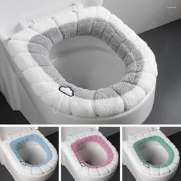 Toilet Seat Covers Household Winter Thickened Plush Warm Cushion Children's Washer Portable Easy To Remove