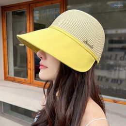 Wide Brim Hats Korean Big Sun Hat Women's Outdoor Sunscreen UV Fashion Casual Straw Cap Beach Women