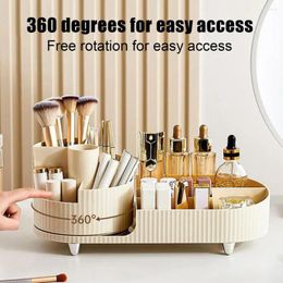 Storage Boxes Partitioned Makeup Organiser 360 Degree Rotating Desktop Box For Cosmetic Stationery Organisation Home Office Multi