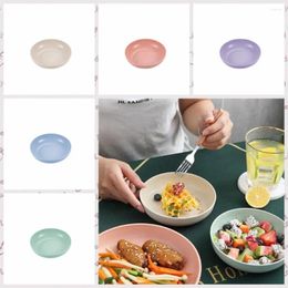 Plates Microwave Safe Salver Tray BPA Free Lightweight Wheat Straw Round Reusable Desktop Garbage Dish Fruit Snack