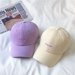 Instagram Light Purple Women's Summer Korean Edition Men's Letter Embroidered Street Baseball Academy Style Sunscreen Duck Tongue Hat 79