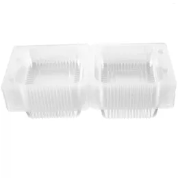 Take Out Containers 50pcs Transparent Sandwich Boxes Container Hamburger Bread Packaging