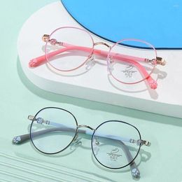 Sunglasses Anti-blue Light Glasses For Kids Fashion Classic Metal Frame Nerd Eye Protection Eyewear Children Cute Cat Computer Goggles