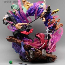 Action Toy Figures One Piece 24cm Zoro Figurine Anime Figures Gk Onigashima King Of Hell Action Figure Pvc Statue Model Decoration Toy Kid Gift L240402