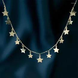 Chains Real 18K Gold Necklace For Women Pure AU750 Star Design Adjustable Simple Fashion Fine Jewelry Gift