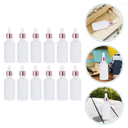 Storage Bottles 12pcs Empty Frosted Essential Oil Dropper Bottle Reusable Glass Vial Nasal Refillable With