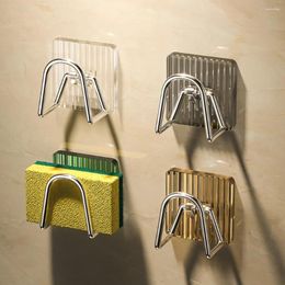 Kitchen Storage 1PC Sponges Drain Racks Punch-Free Wall Hooks Drying Holder Stainless Steel Sink Rack