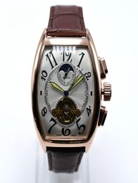 On Geneva luxury brand leather mechanical automatic mens watches drop tourbillon skeleton gold men wristwatch6918439