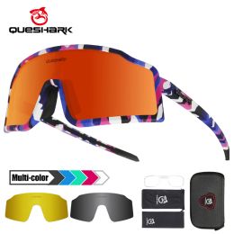 Sunglasses QUESHARK Women Men Polarized Cycling Sunglasses Sports MTB Bicycle Eyewear Riding Road UV Mirror Bike Glasses Goggles QE54