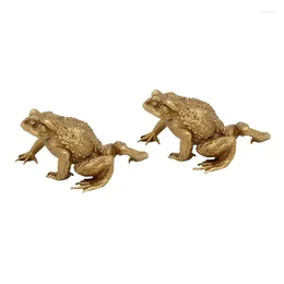 Party Supplies Feng Shui Copper Pocket Money Frog Fortune Brass Toad Figurin Chinese Coin Home Decor 2Pcs