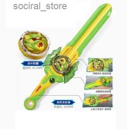 Spinning Top Hurricane Soul Sword Rotating Top Childrens Toy Sword Shaped Tornado Shield Double Dragon Arrow Rotating Knife L240402