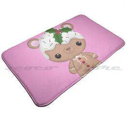 Carpets Christmas Bear Soft Mat Doorway Non-Slip Water Uptake Carpet Animal Xmas Ugly Sweatercute Doodle Winter Doodlebear