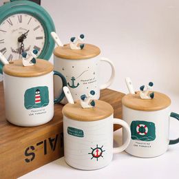 Mugs Creartive Ceramic Coffee Mug For Home Office Sailing Design 3D Anchor Drink Tea Juice Cup Novetly Christmas Gifts